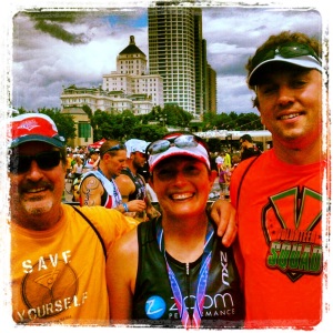 Dad, my husband and me after the race...Thanks for making the trip to Milwaukee Dad!!  Love you!!