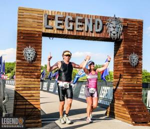 Finishing the Legend 100 hand-in-hand with the Iron Hippie. Photo courtesy of Legend Endurance