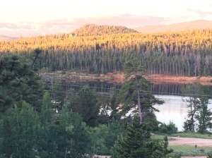 The morning sunrise on the mountains at Red Feather Lakes, CO.