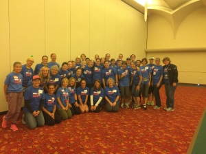 The women volunteers in T1 at Ironman Wisconsin